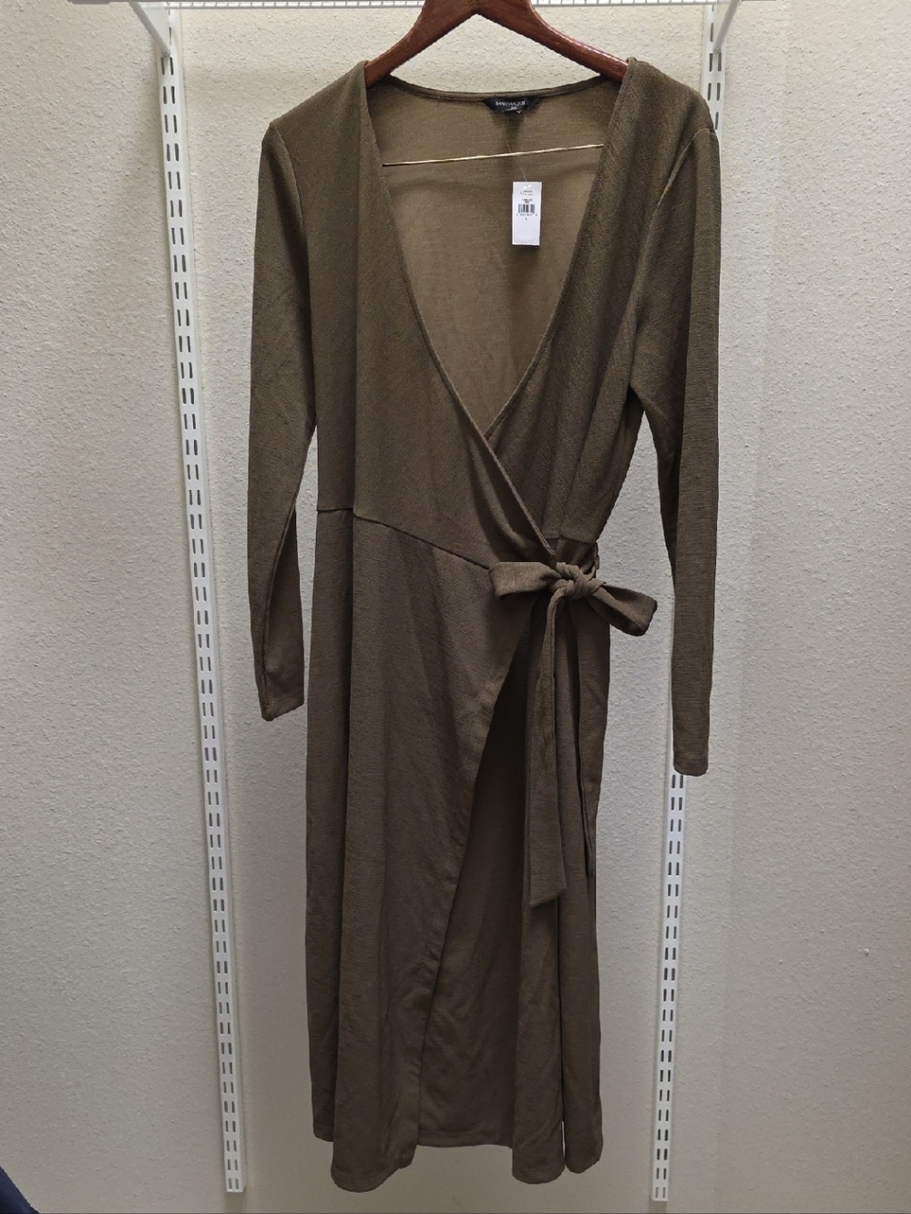 Banana Republic Olive Wrap Midi Dress
